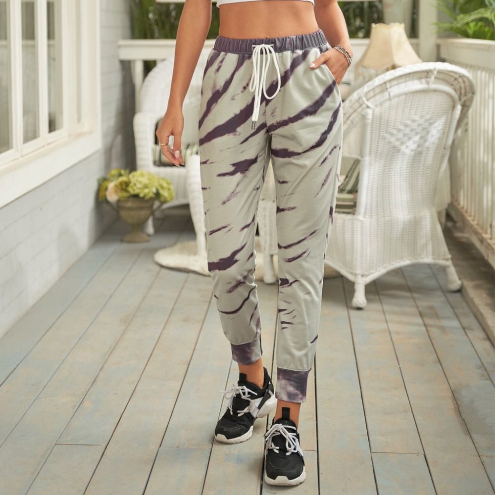 Pocketed Tie-dye Print Joggers